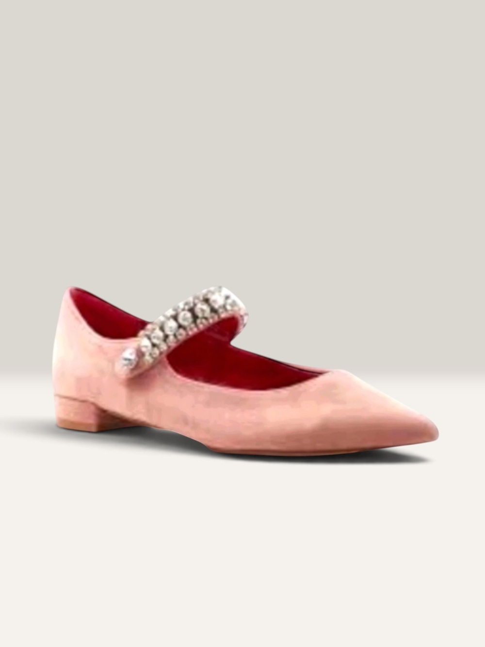 KURT GEIGER LONDON Kingly Mary Jane Flat Crystal Suede Encrusted
Blush
